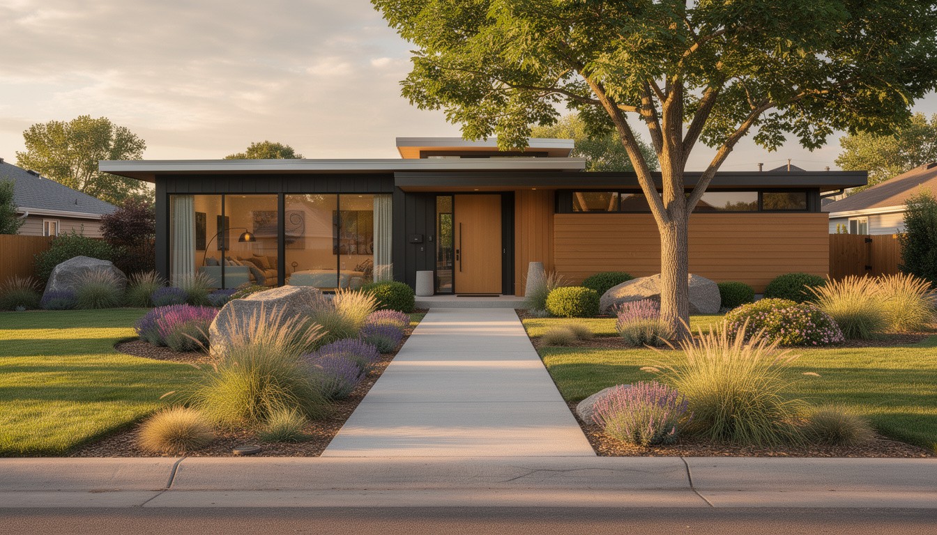 Modern/Minimalist front yard in Denver, CO