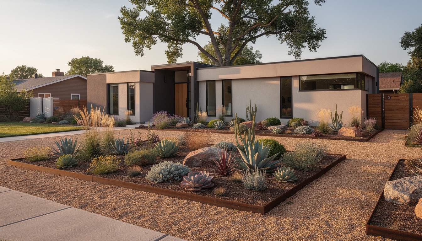 Modern/Minimalist front yard design in Denver, CO