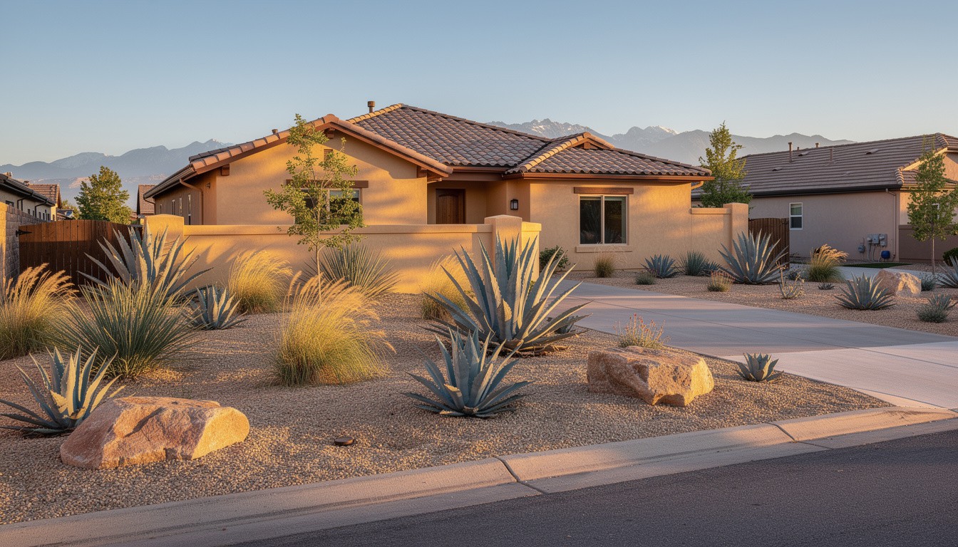 Desert/Xeriscape front yard in Denver, CO