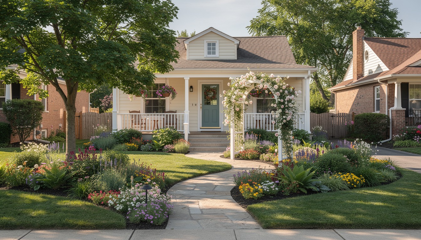 Cottage/English front yard design in Detroit, MI