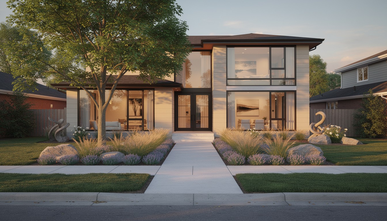 Modern/Minimalist front yard in Detroit, MI