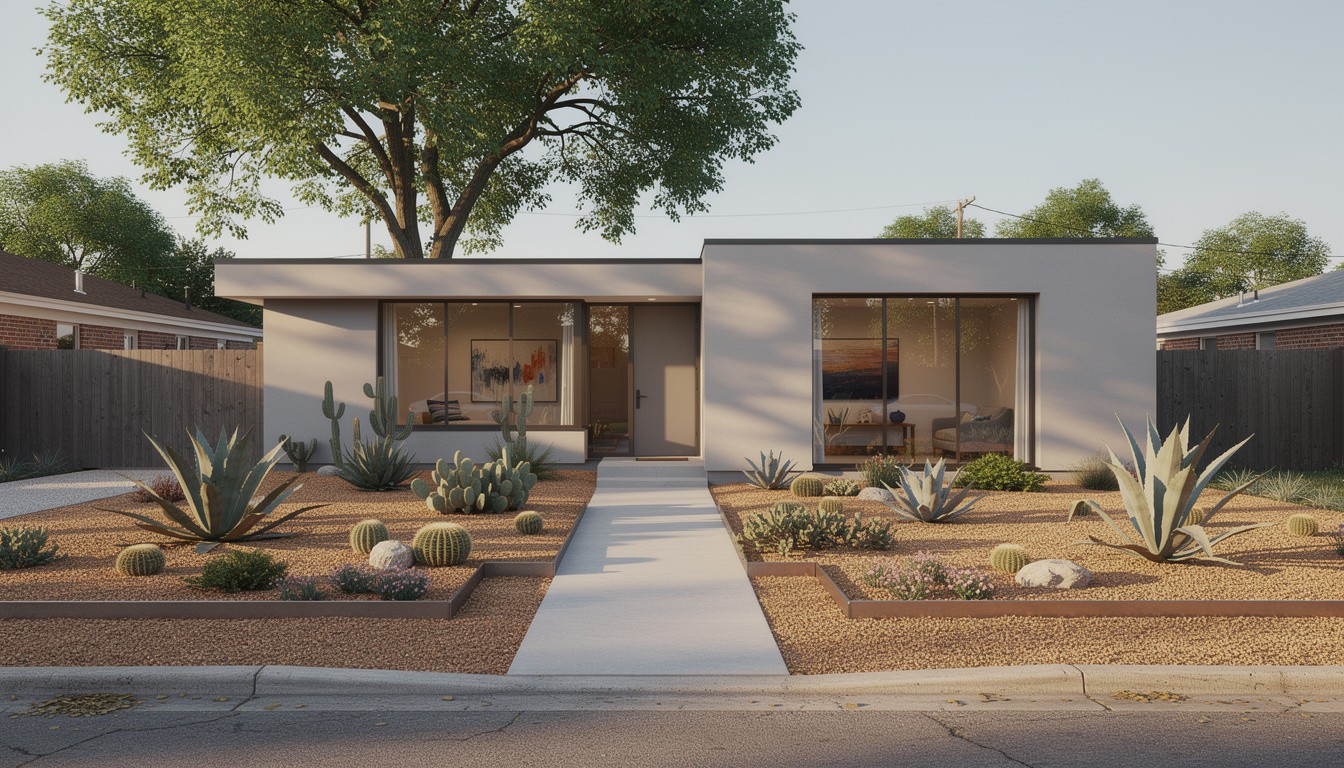 Modern/Minimalist front yard design in Detroit, MI