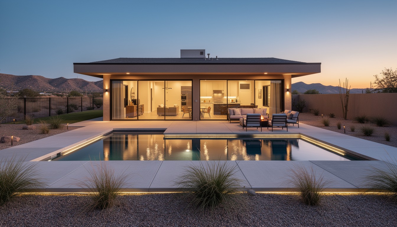 Modern/Minimalist backyard design in El Paso, TX