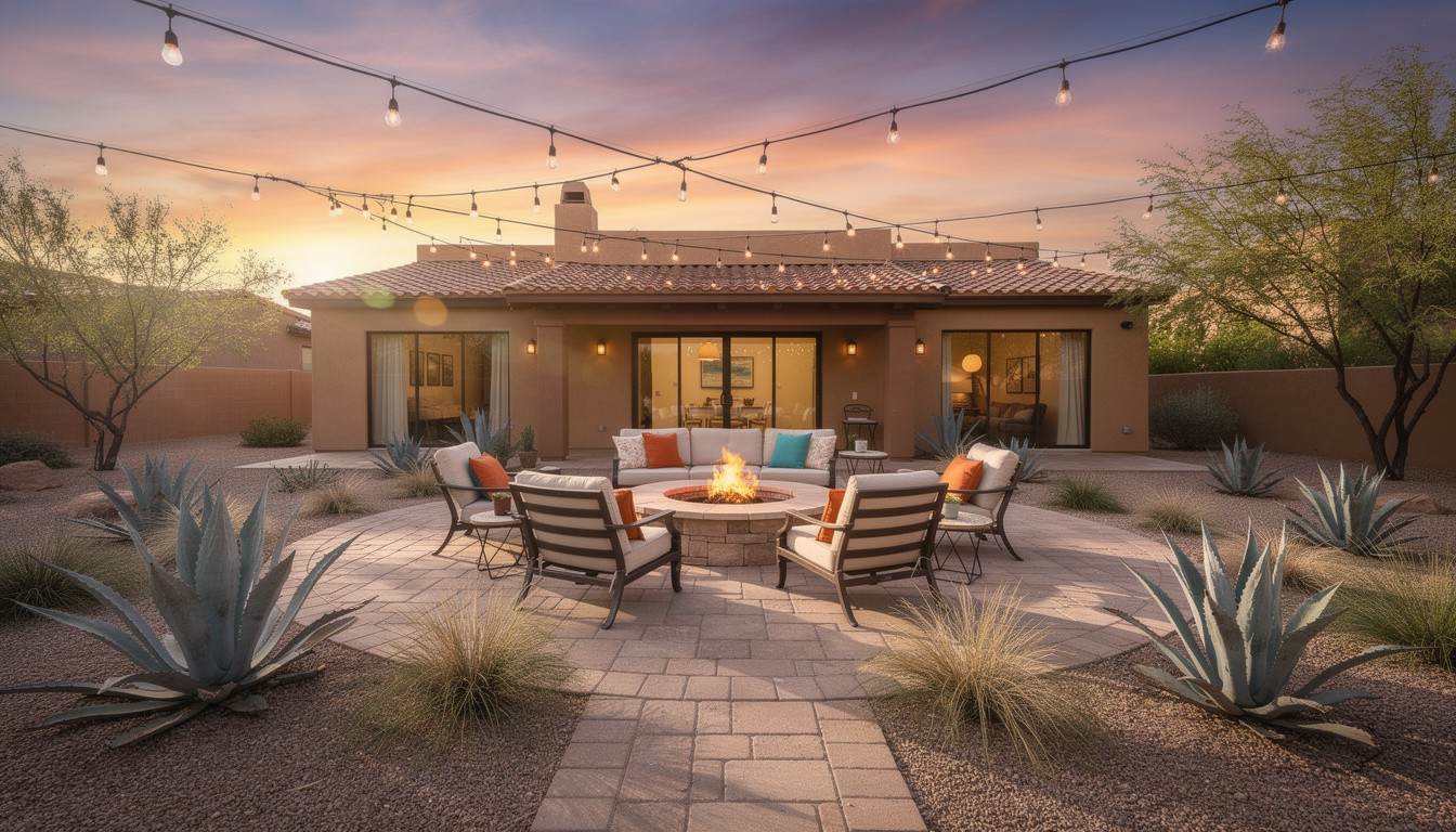 Desert/Xeriscape backyard in El Paso, TX