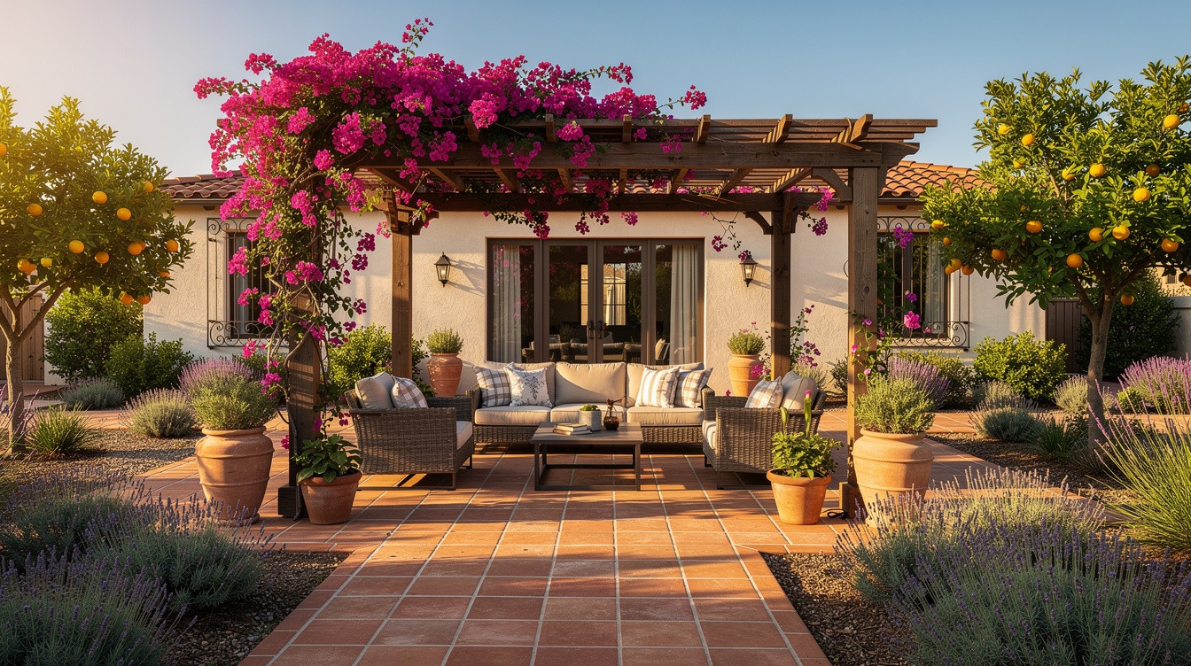 The Bougainvillea Pergola Lounge — Mediterranean garden in Fontana