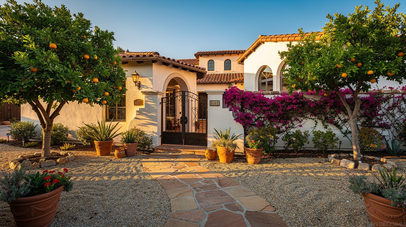 The Citrus Courtyard Gate — Mediterranean garden in Fontana
