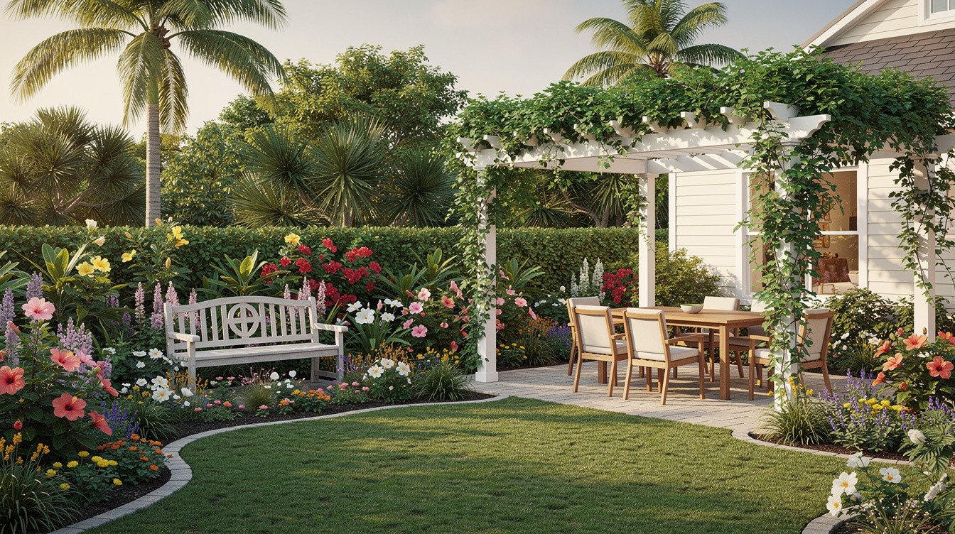 The Vine-Draped Pergola Dining Room — Cottage/English garden in Fort Lauderdale