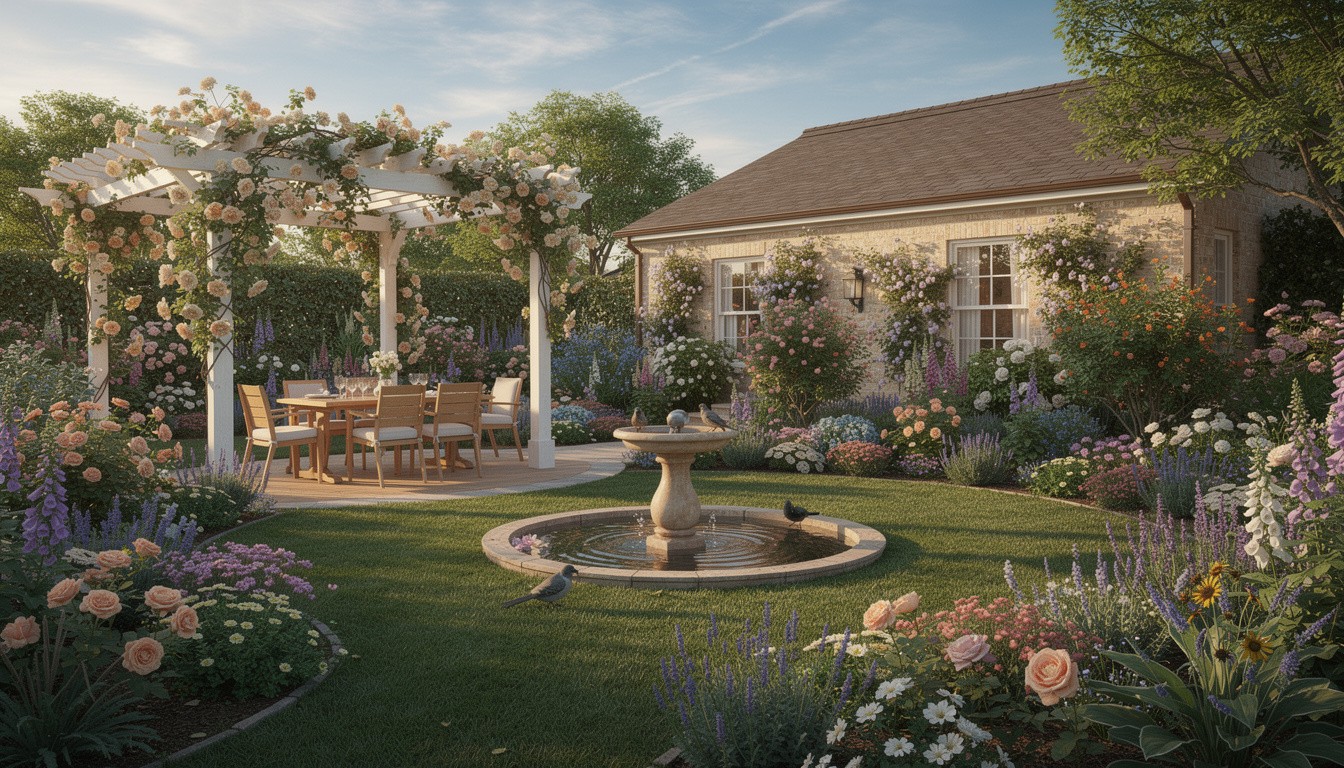 Cottage/English backyard design in Fort Worth, TX