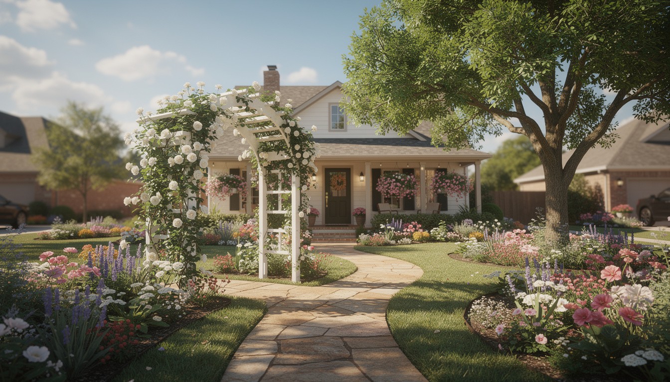 Cottage/English front yard design in Fort Worth, TX