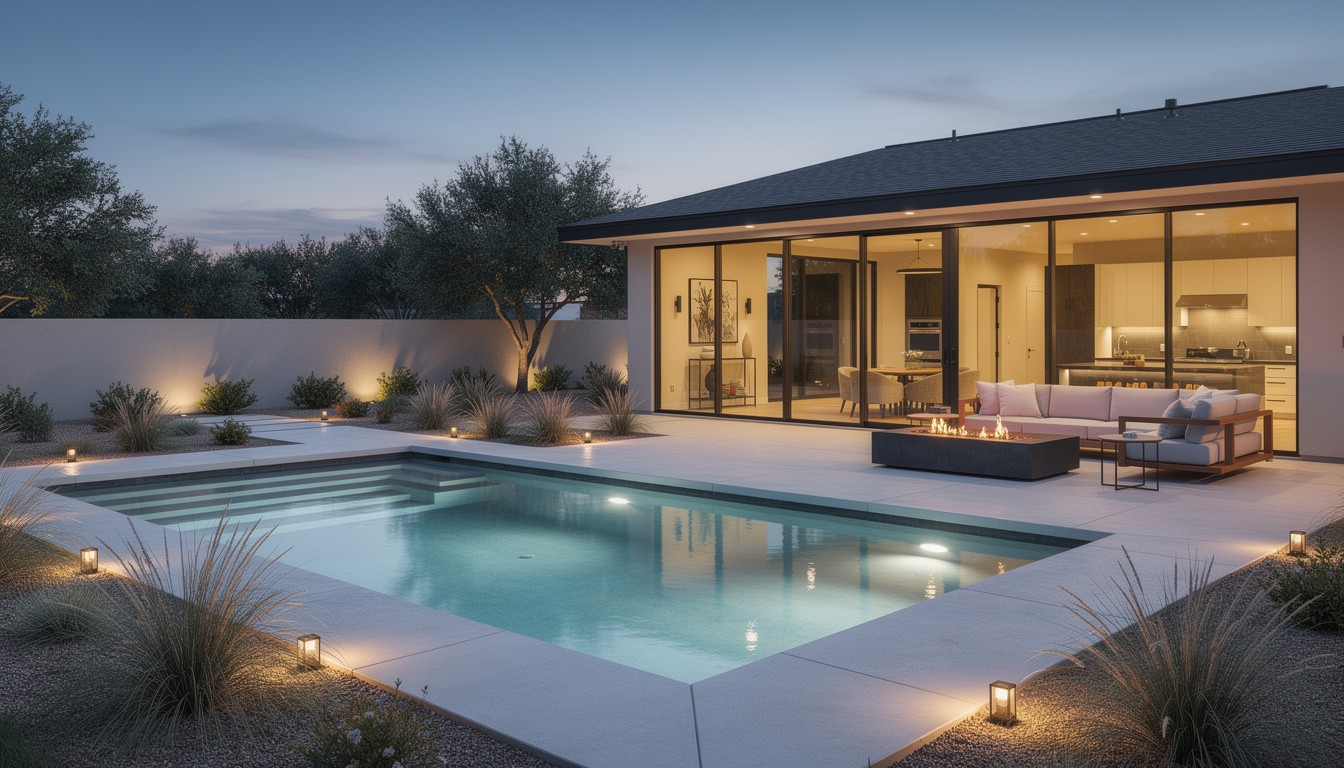 Modern/Minimalist backyard design in Fort Worth, TX