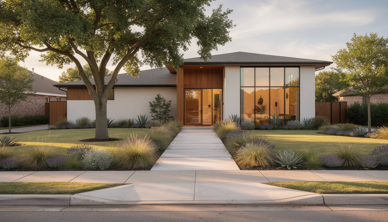 Modern/Minimalist front yard in Fort Worth, TX
