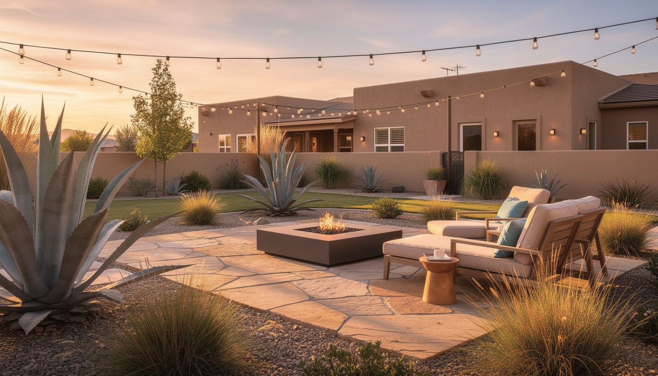 Desert/Xeriscape backyard in Fresno, CA