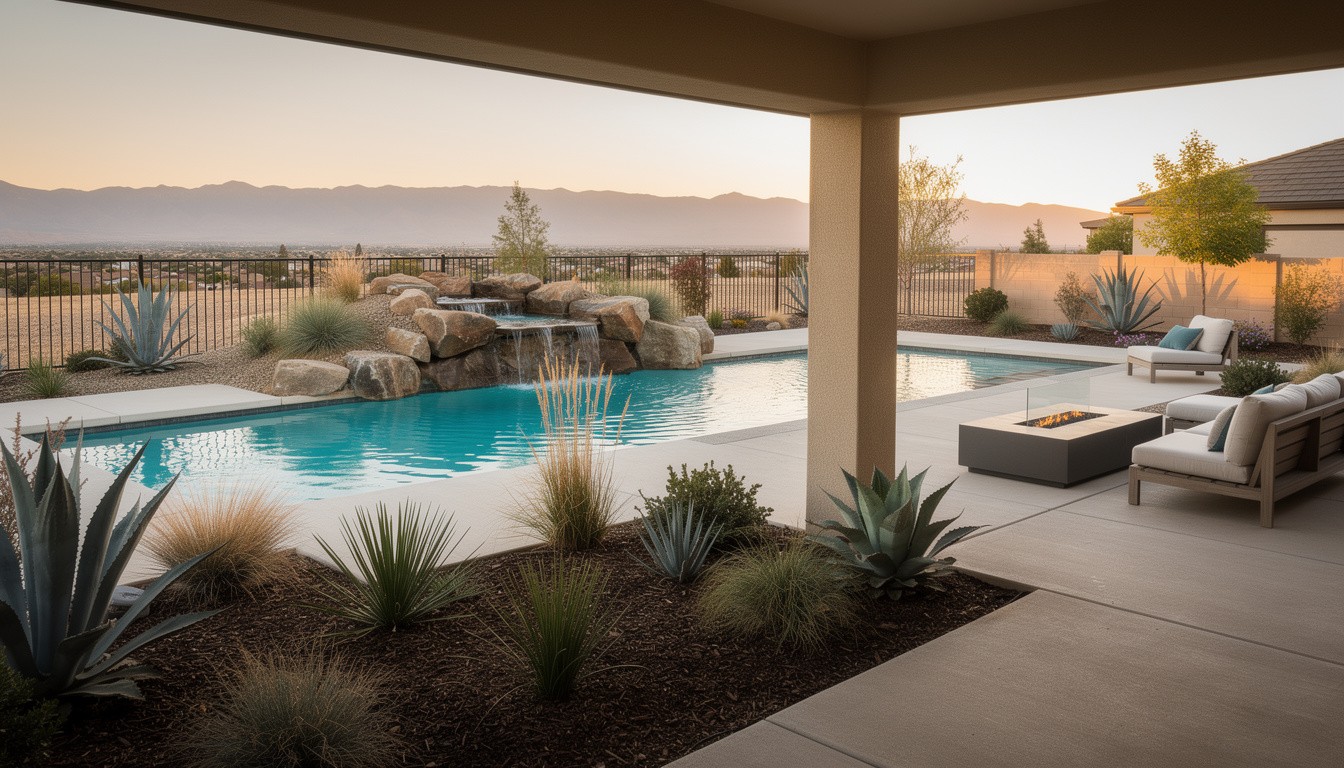 Desert/Xeriscape backyard design in Fresno, CA