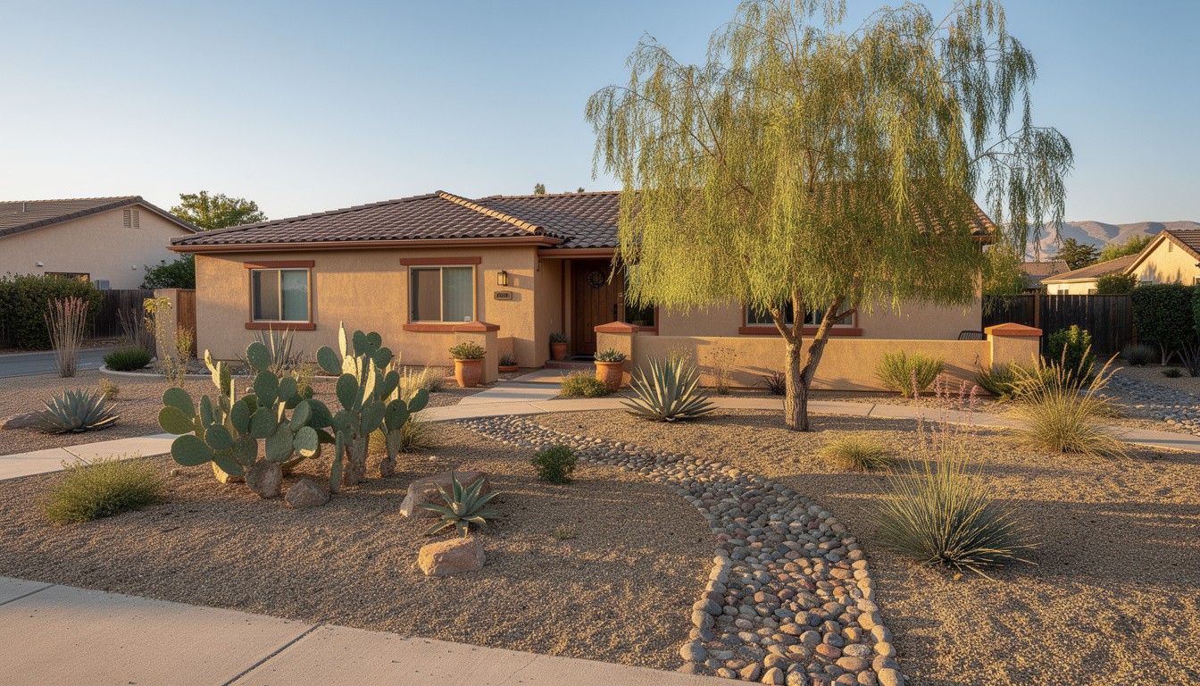 Desert/Xeriscape front yard design in Fresno, CA