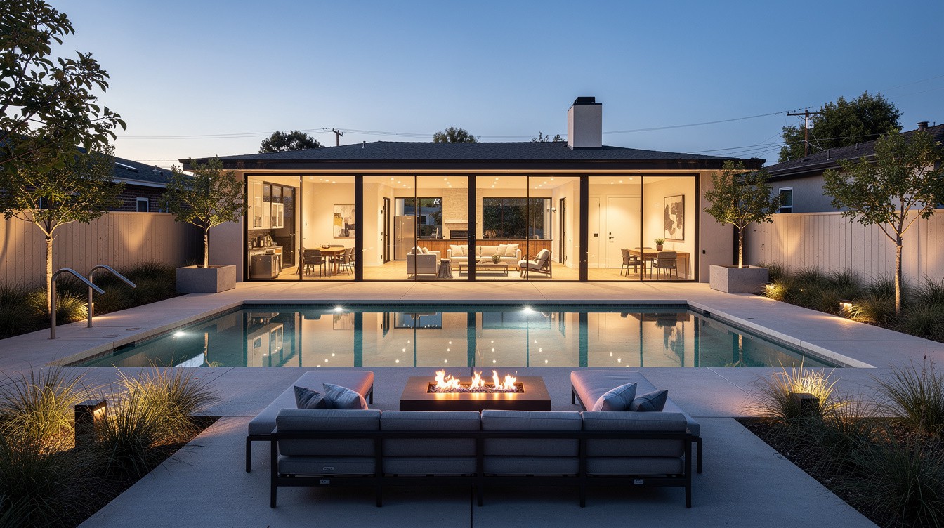 The Glass-Wall Pool Retreat — Modern/Minimalist garden in Garden Grove