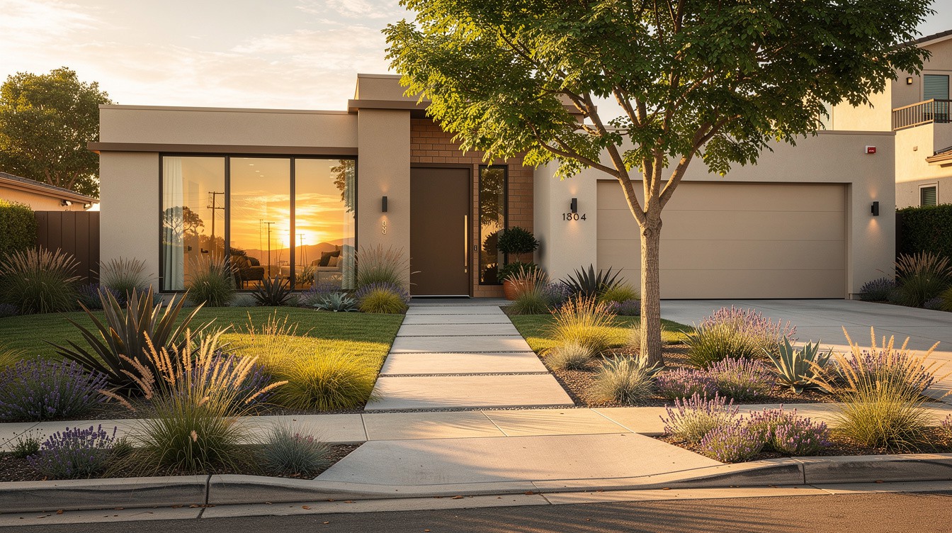 The Mid-Century Sunset Walkway — Modern/Minimalist garden in Garden Grove