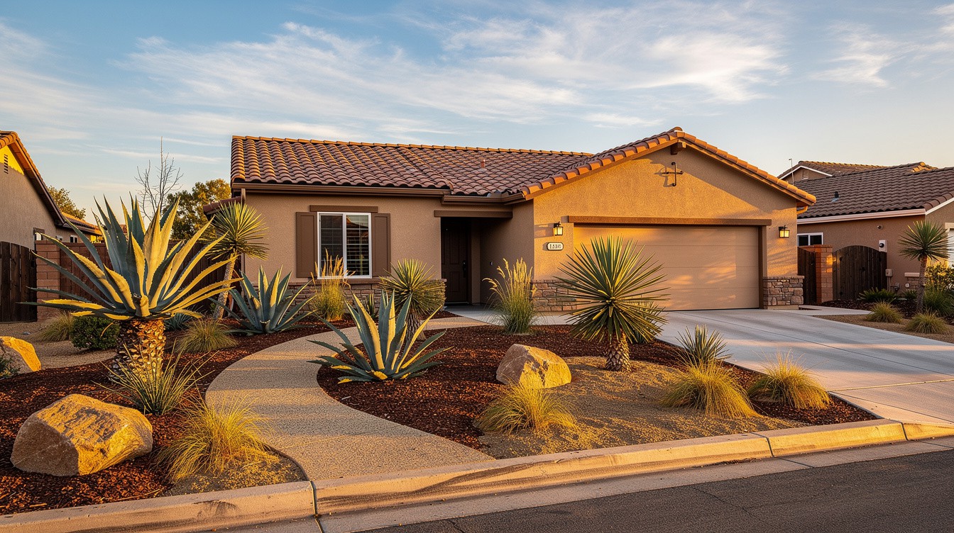 The Boulder & Agave Entry — Desert/Xeriscape garden in Garden Grove