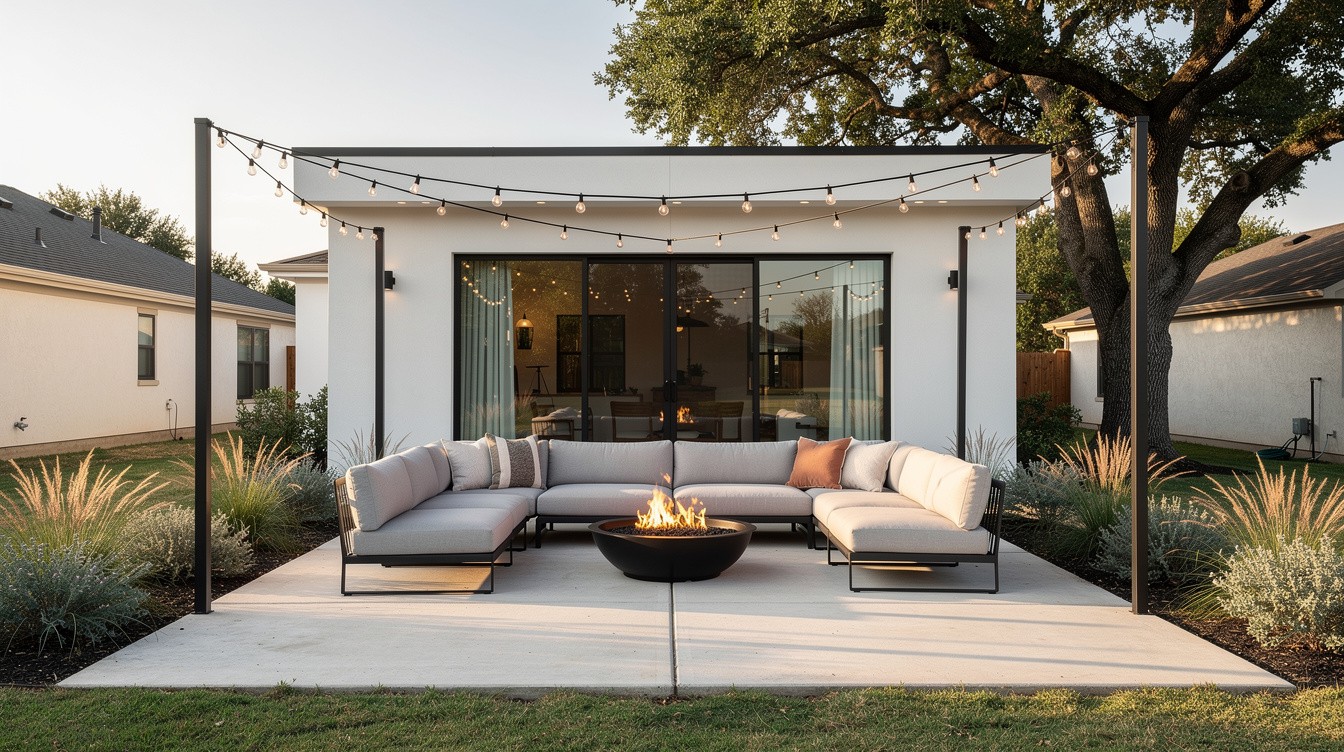 The Modern Fire Pit Patio — Modern/Minimalist garden in Garland