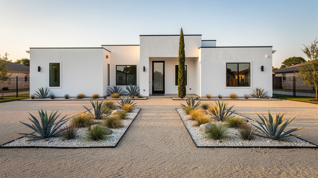 The Desert Contemporary Entry — Modern/Minimalist garden in Garland