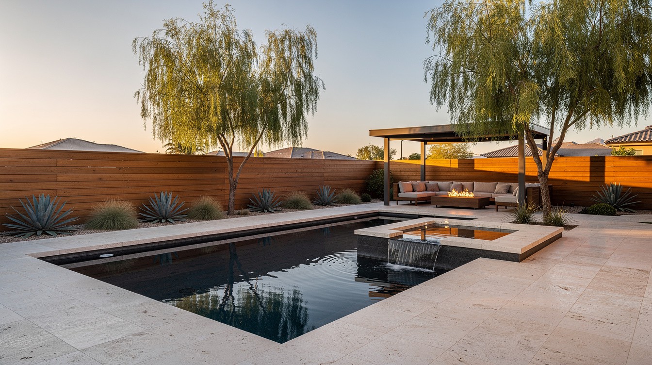 The Modern Pool with Desert Surround — Modern/Minimalist garden in Gilbert