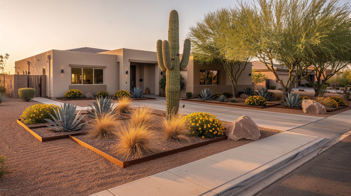 The Modern Desert Front Yard — Modern/Minimalist garden in Gilbert