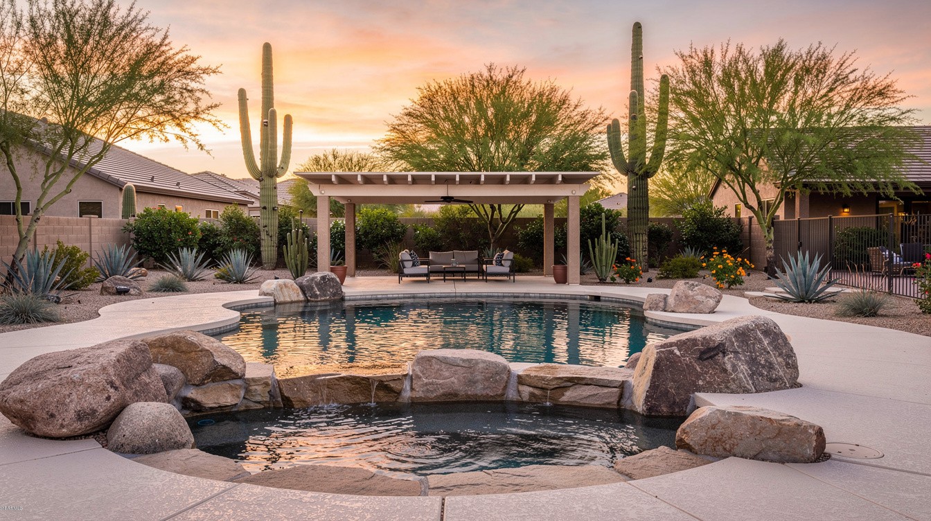 The Desert Pool Oasis — Desert/Xeriscape garden in Gilbert