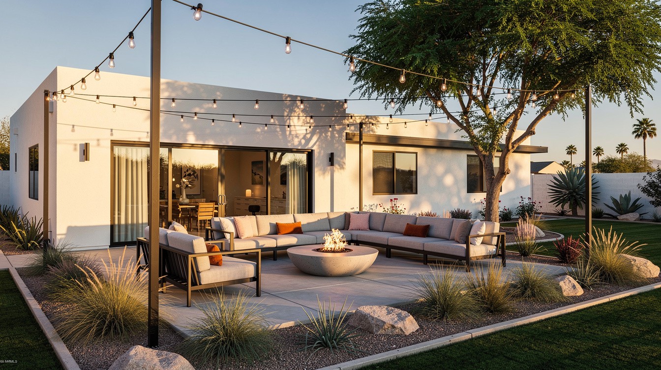 The Modern Fire Pit Backyard — Modern/Minimalist garden in Glendale