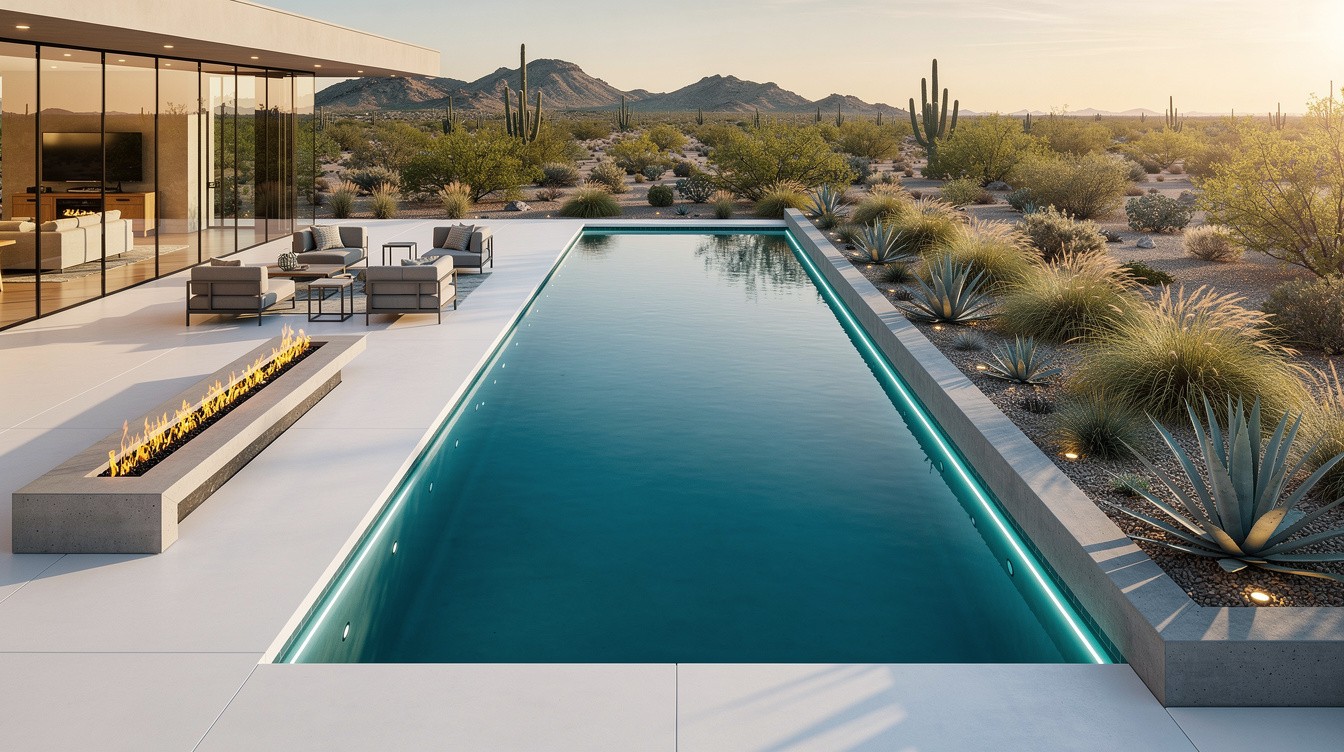The Resort Lap Pool and Desert Garden — Modern/Minimalist garden in Glendale