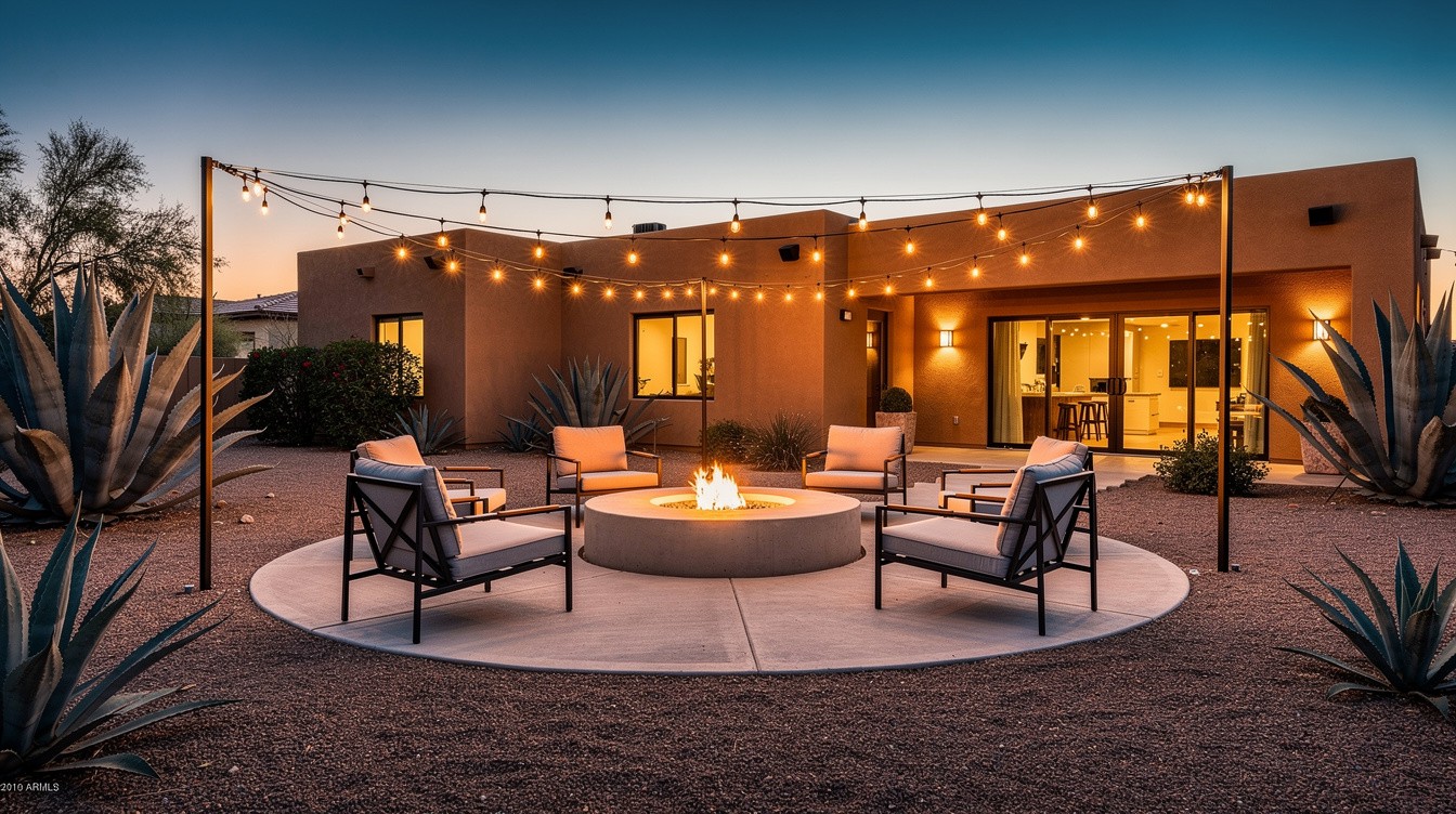 The Desert Fire Pit Patio — Desert/Xeriscape garden in Glendale