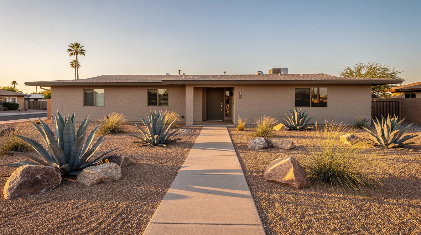 The Agave and Gravel Front Yard — Desert/Xeriscape garden in Glendale