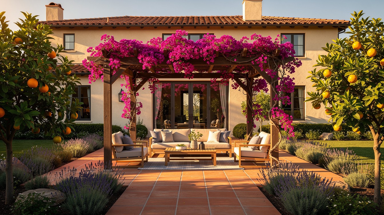 The Bougainvillea Pergola Lounge — Mediterranean garden in Glendale