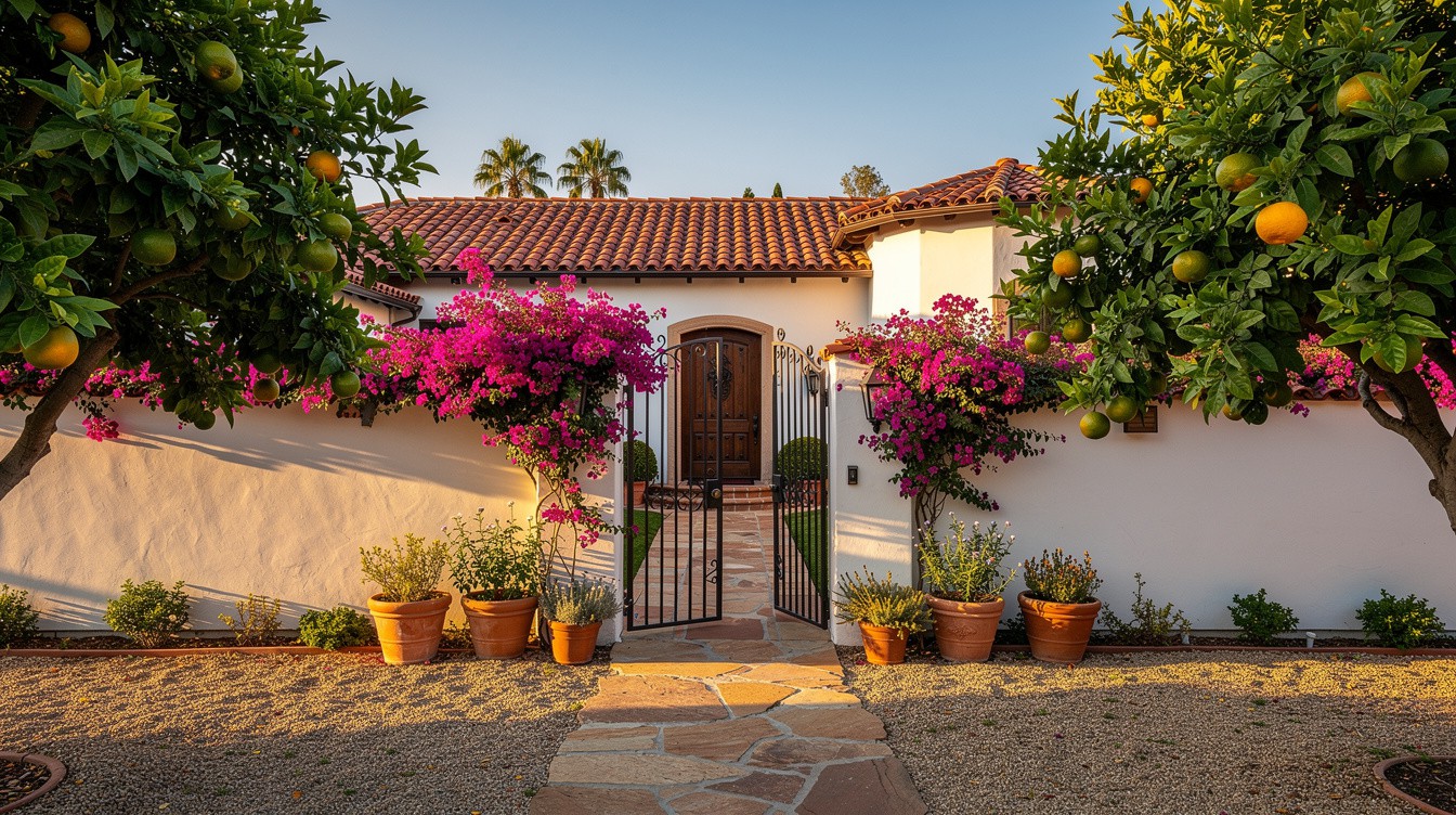The Citrus & Bougainvillea Gate — Mediterranean garden in Glendale