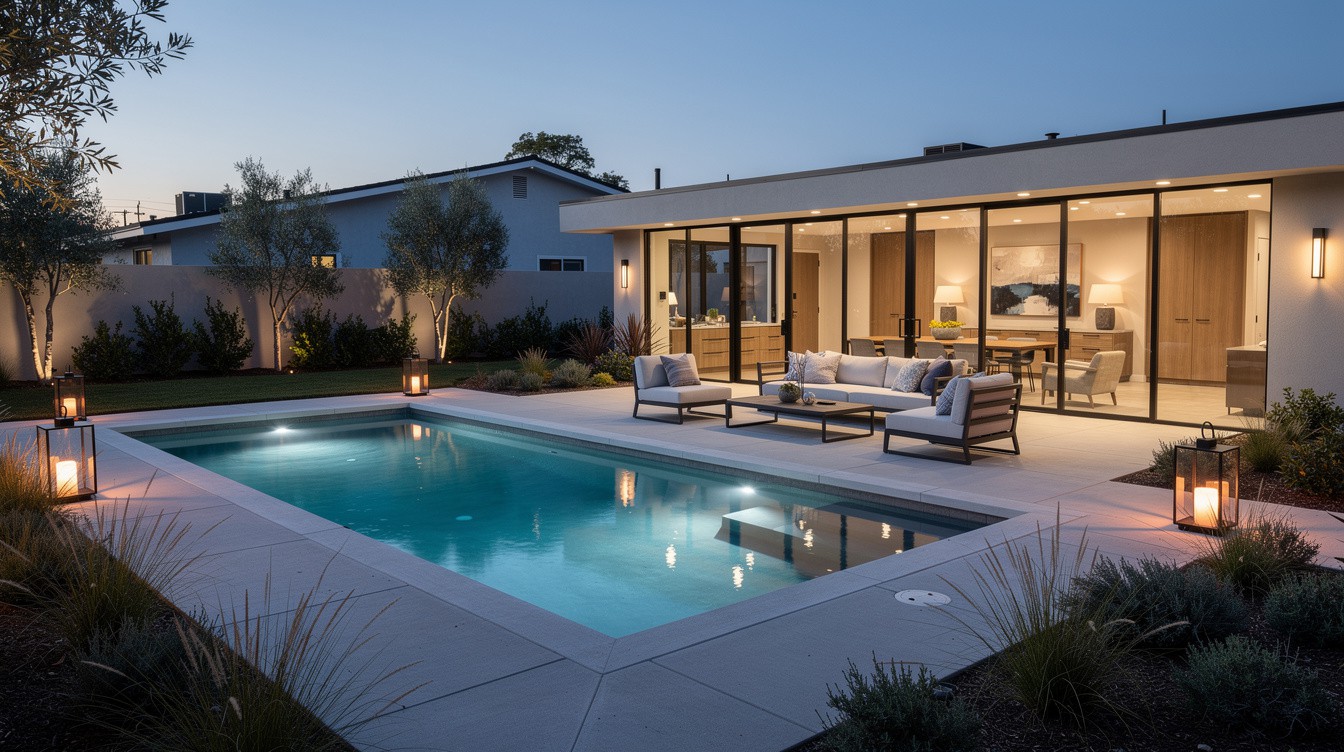 The Glass-Wall Pool Garden — Modern/Minimalist garden in Glendale