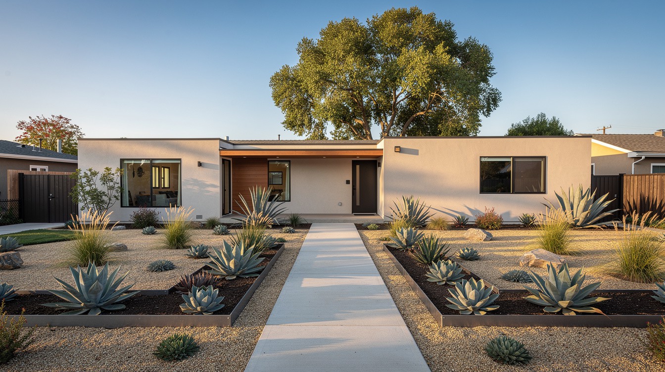 The Gravel Agave Courtyard — Modern/Minimalist garden in Glendale