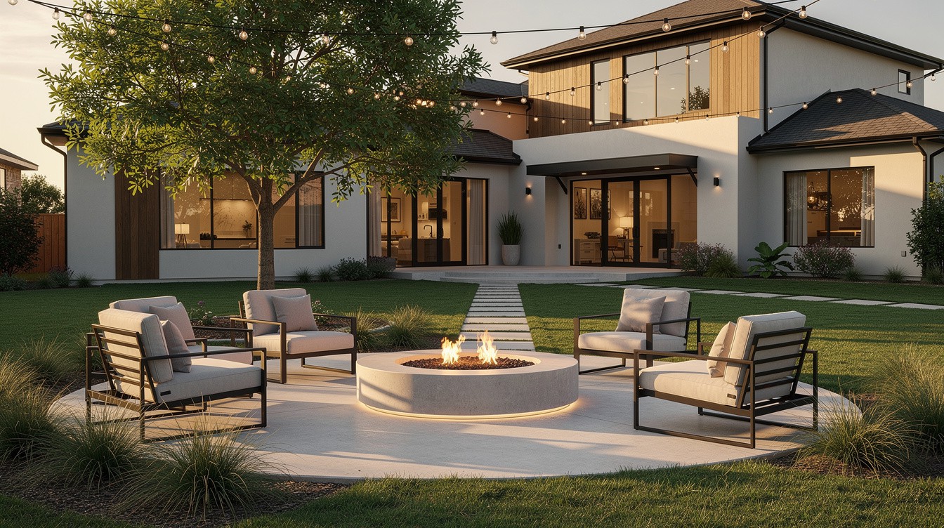 The Fire Pit Lawn Room — Modern/Minimalist garden in Grand Prairie