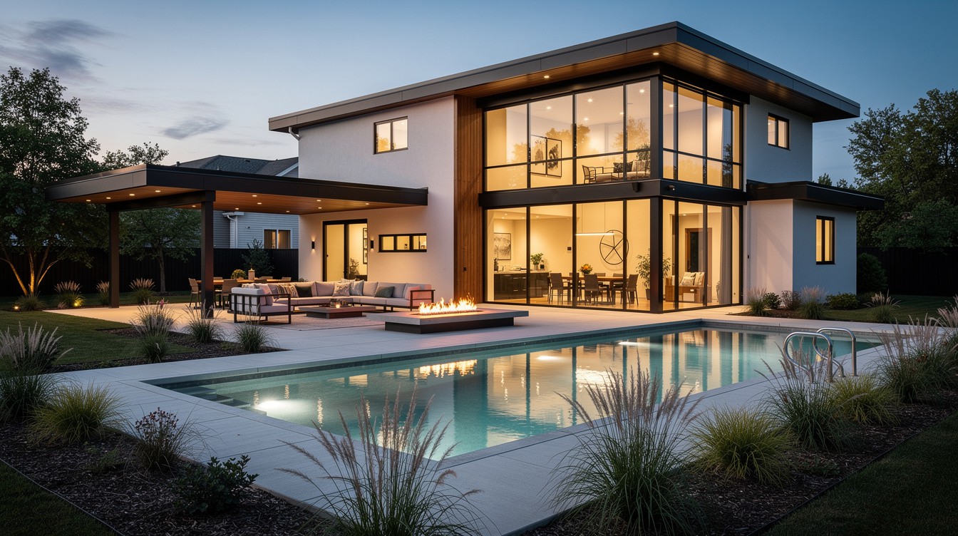 The Glass House Pool Terrace — Modern/Minimalist garden in Grand Rapids