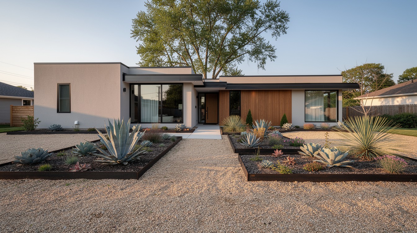 The Gravel Courtyard Front Yard — Modern/Minimalist garden in Grand Rapids