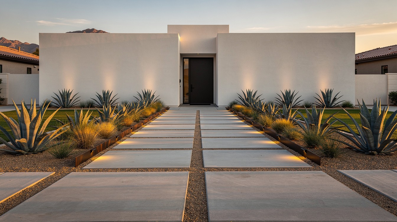 The Rectilinear Concrete Entry — Modern/Minimalist garden in Henderson