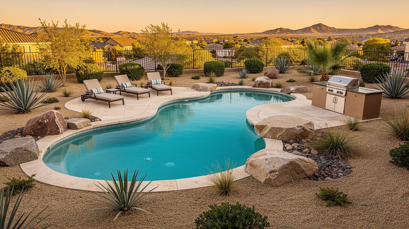 The Pool and Xeriscape Surround — Desert/Xeriscape garden in Henderson