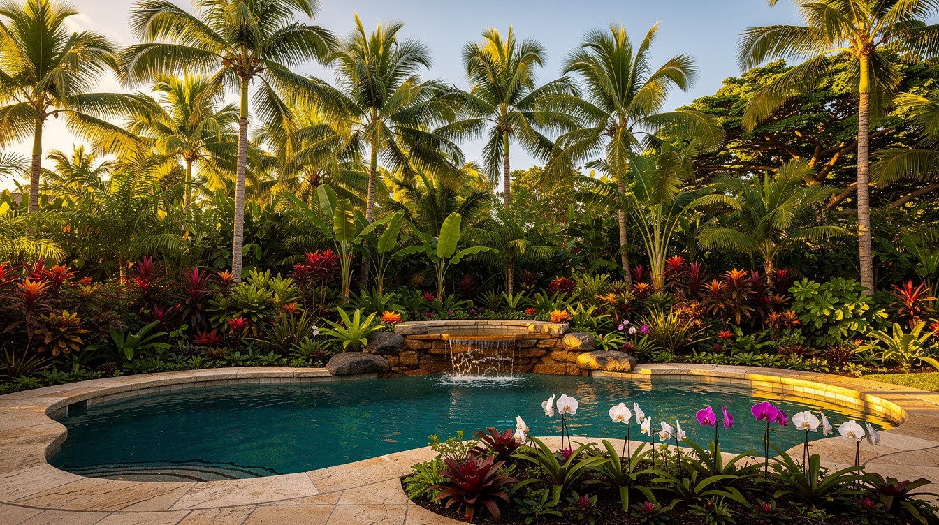 Tropical Pool Garden with Full Botanical Abundance — Tropical/Lush garden in Honolulu