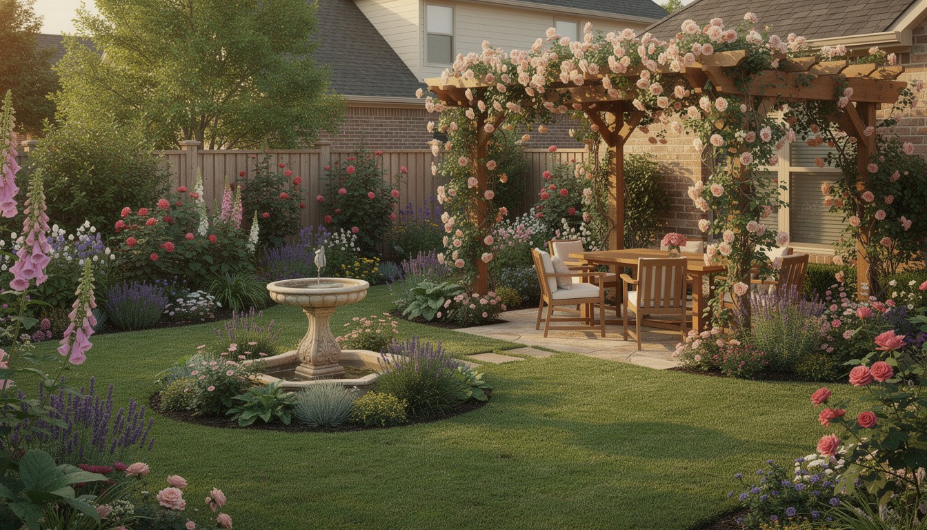 Cottage/English backyard design in Houston, TX