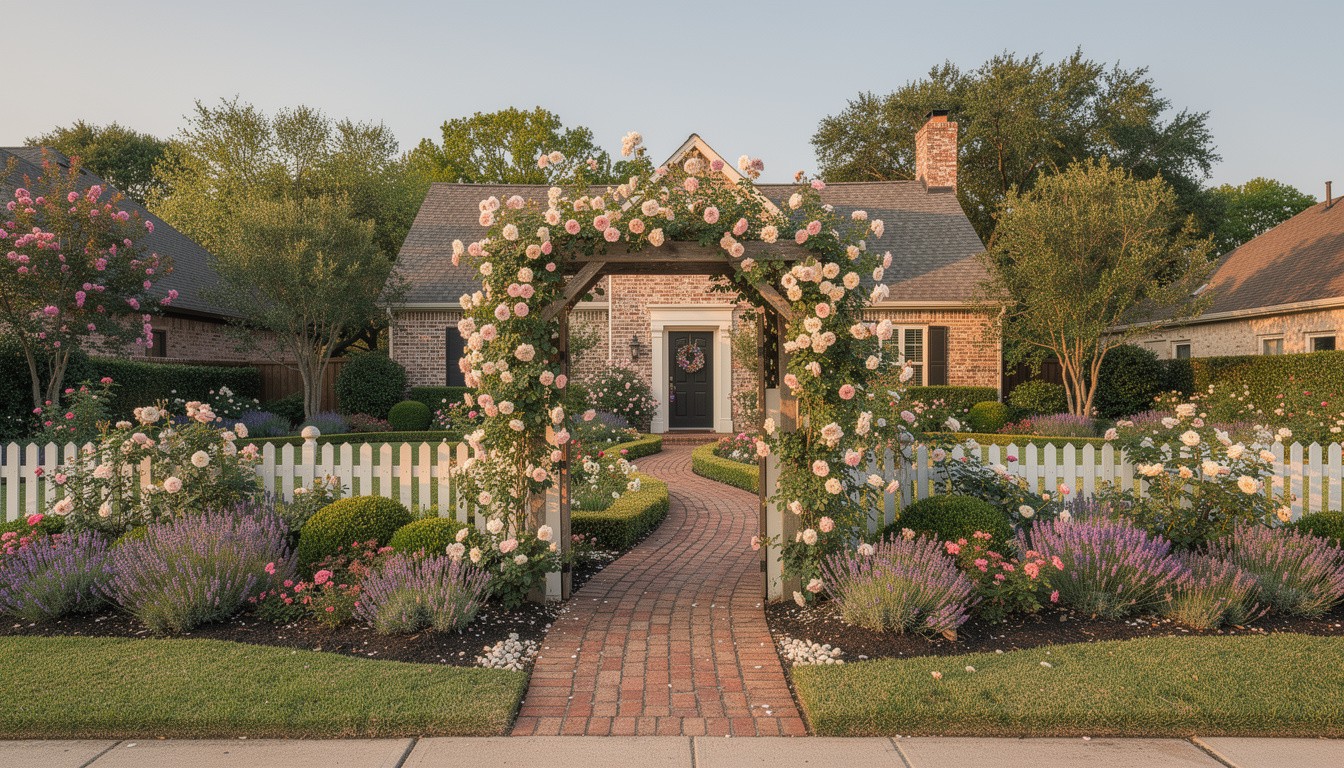 Cottage/English front yard in Houston, TX