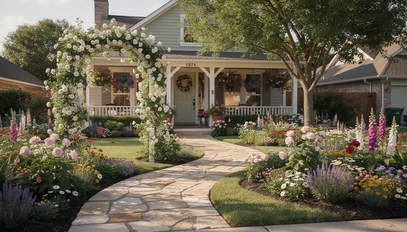 Cottage/English front yard design in Houston, TX