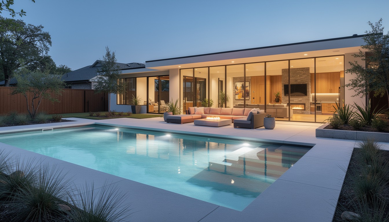 Modern/Minimalist backyard design in Houston, TX