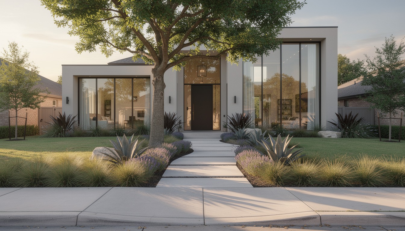 Modern/Minimalist front yard in Houston, TX