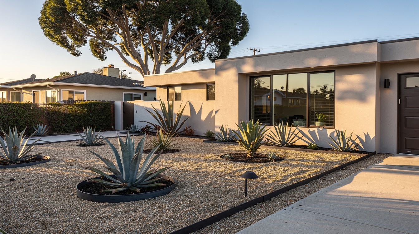 The Zero-Turf Gravel Court — Modern/Minimalist garden in Huntington Beach
