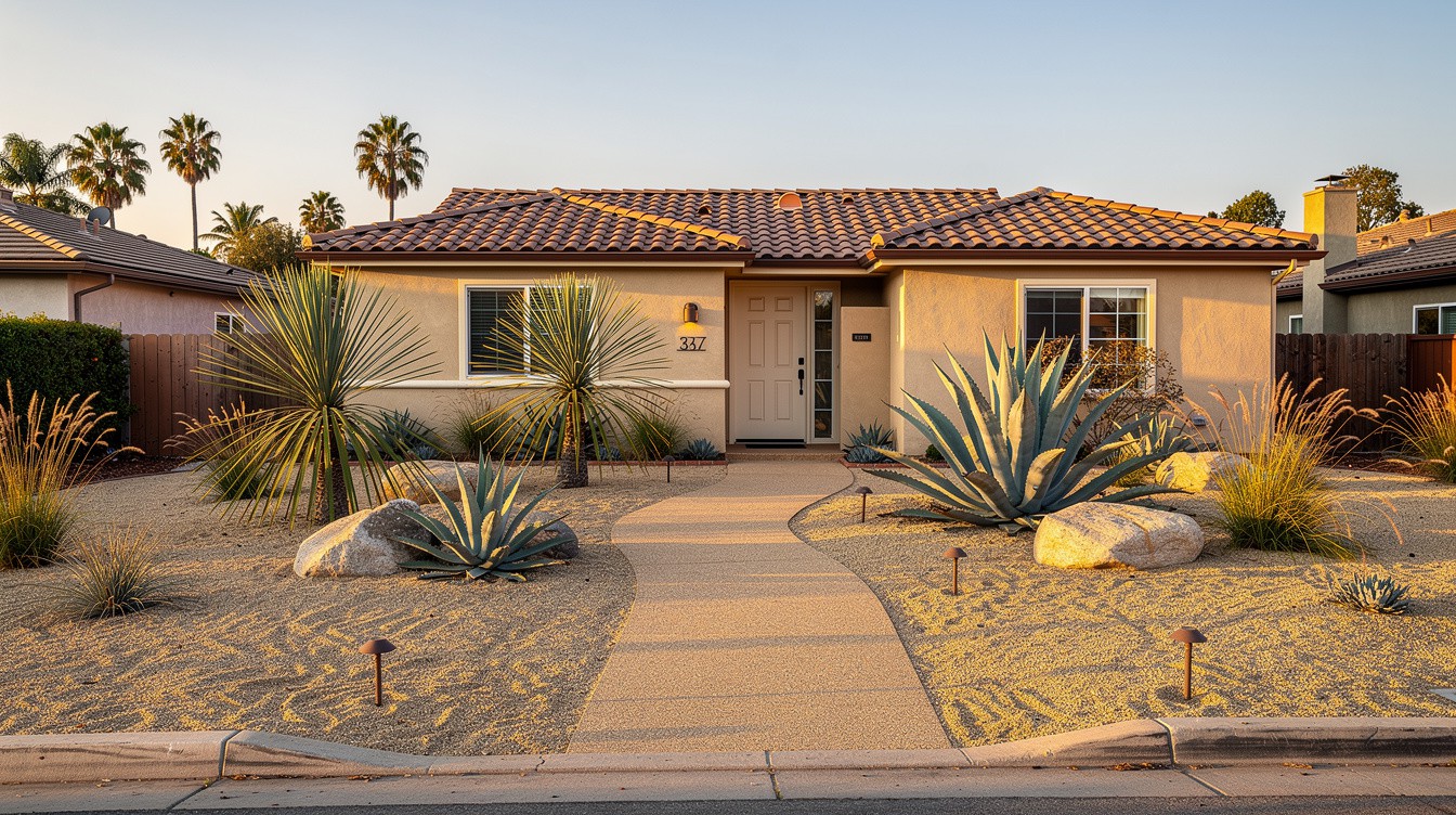 The Boulder & Blade Entry — Desert/Xeriscape garden in Huntington Beach