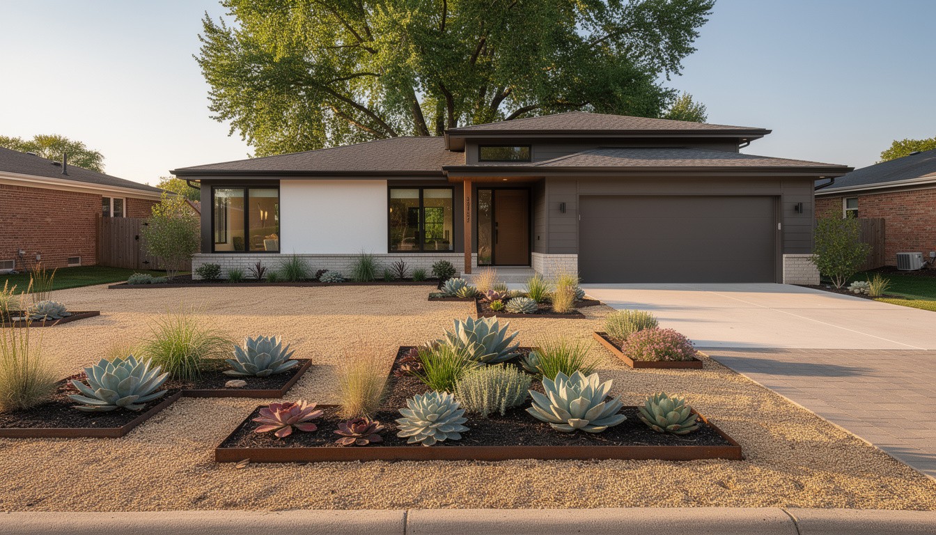 Modern/Minimalist front yard design in Indianapolis, IN