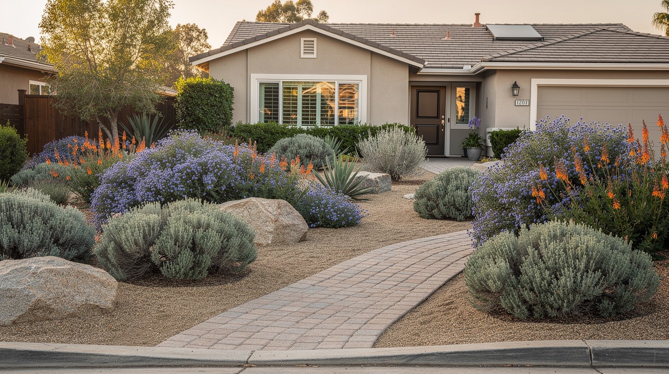 The California Coastal Sage Front Yard — Desert/Xeriscape garden in Irvine
