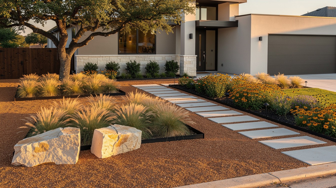 The Texas Modern Front Yard — Modern/Minimalist garden in Irving